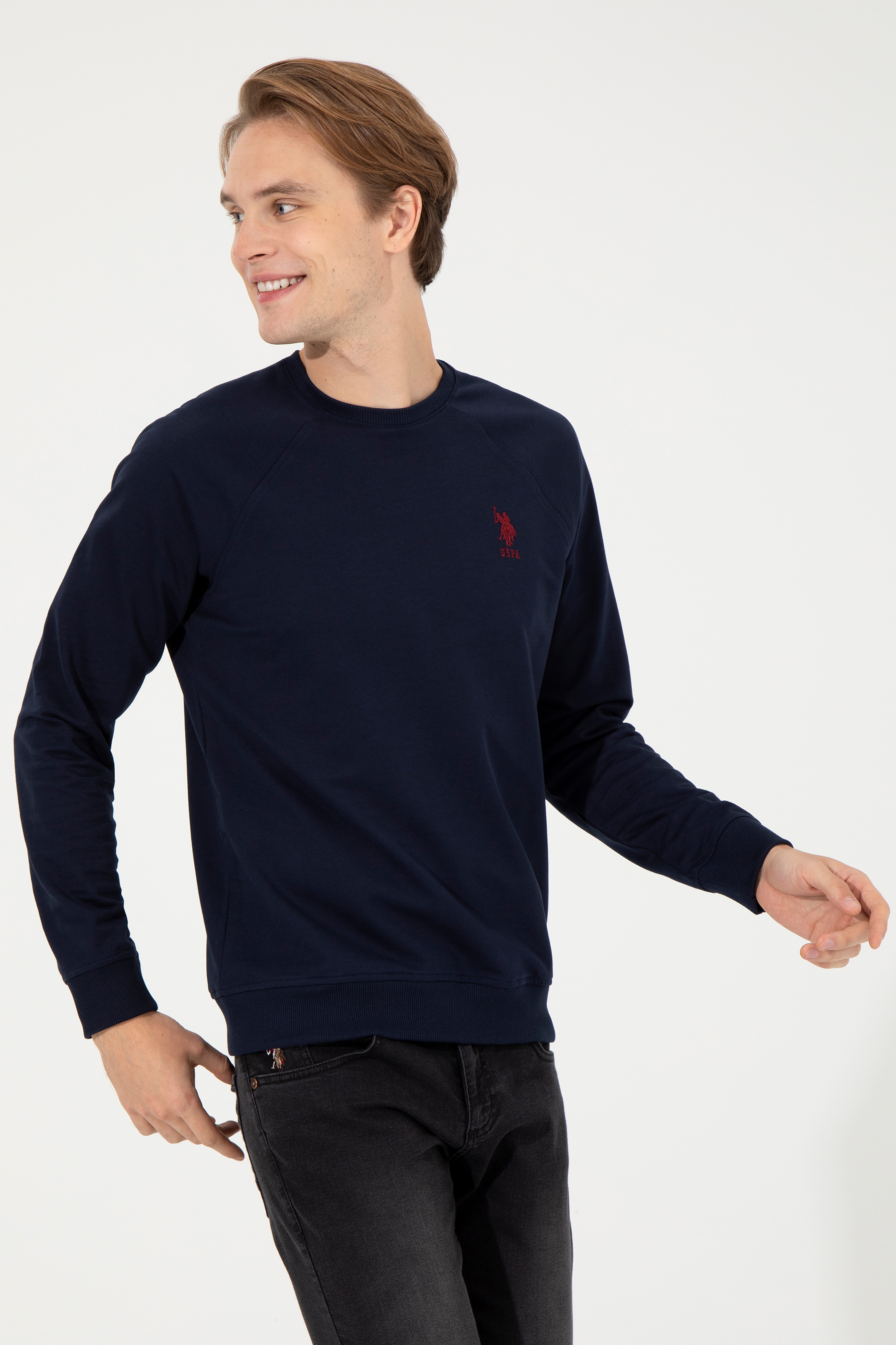 Erkek Lacivert Basic Sweatshirt