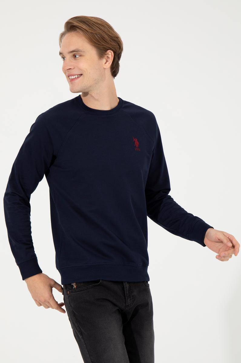Erkek Lacivert Basic Sweatshirt