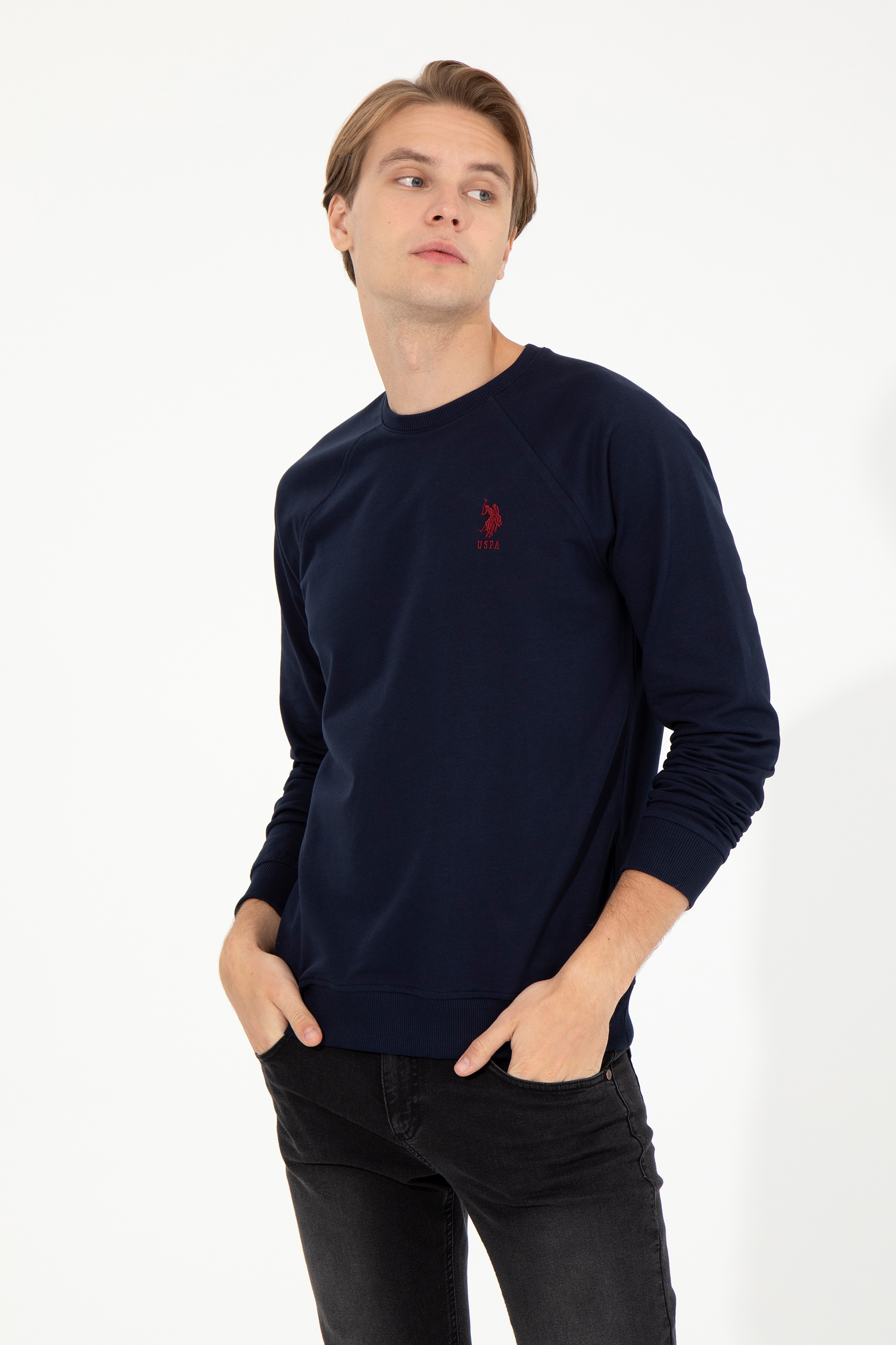 Erkek Lacivert Basic Sweatshirt