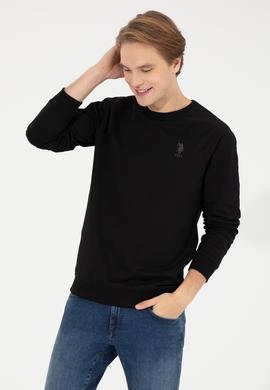 Erkek Siyah Basic Sweatshirt - 50253181029