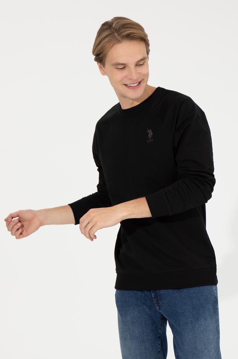 Erkek Siyah Basic Sweatshirt