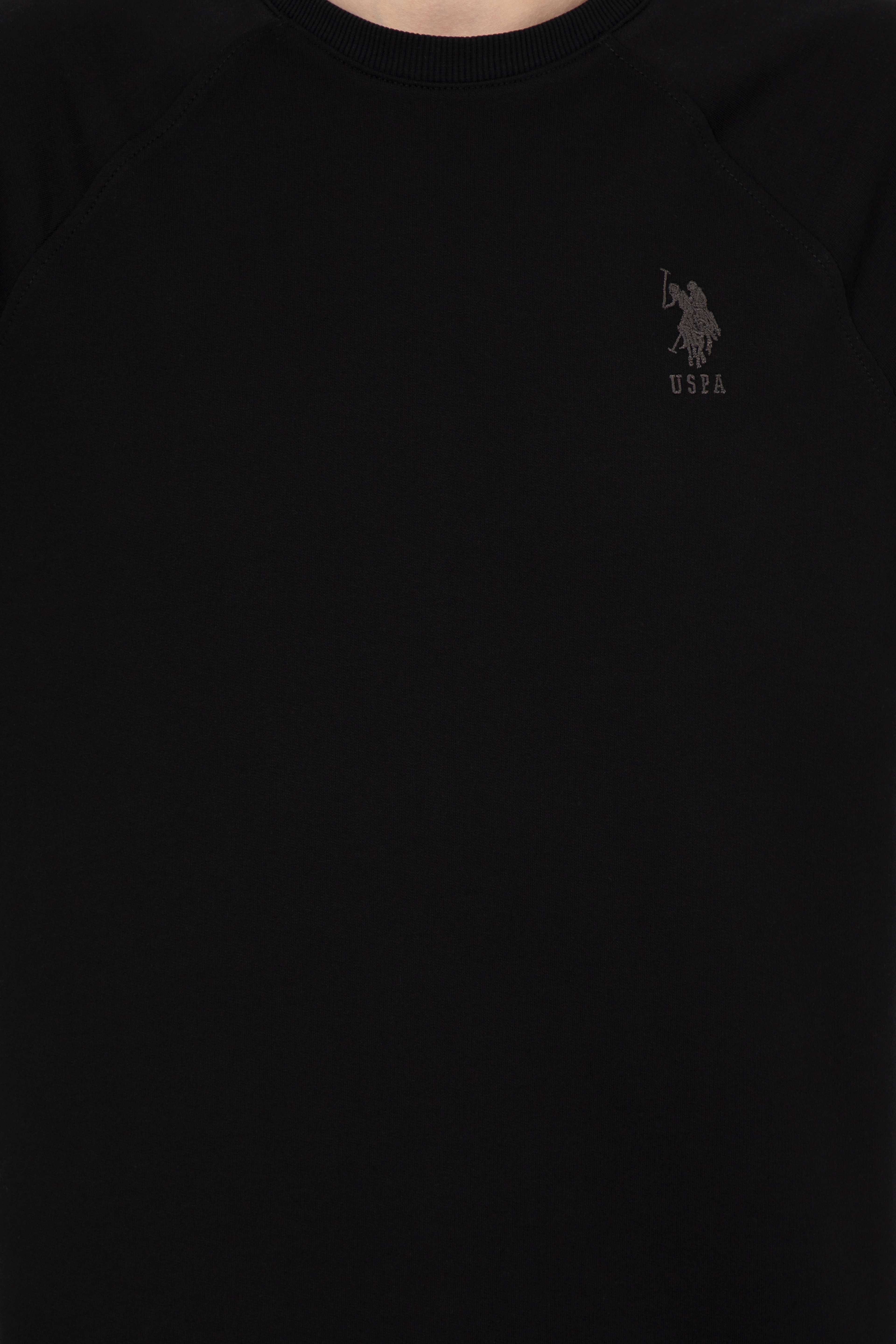 Erkek Siyah Basic Sweatshirt - Image 6