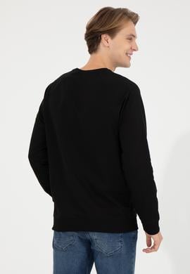 Erkek Siyah Basic Sweatshirt - 50253181029
