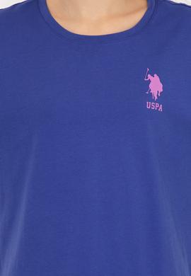 Kadın Mavi Bisiklet Yaka Tişört - 50246219029