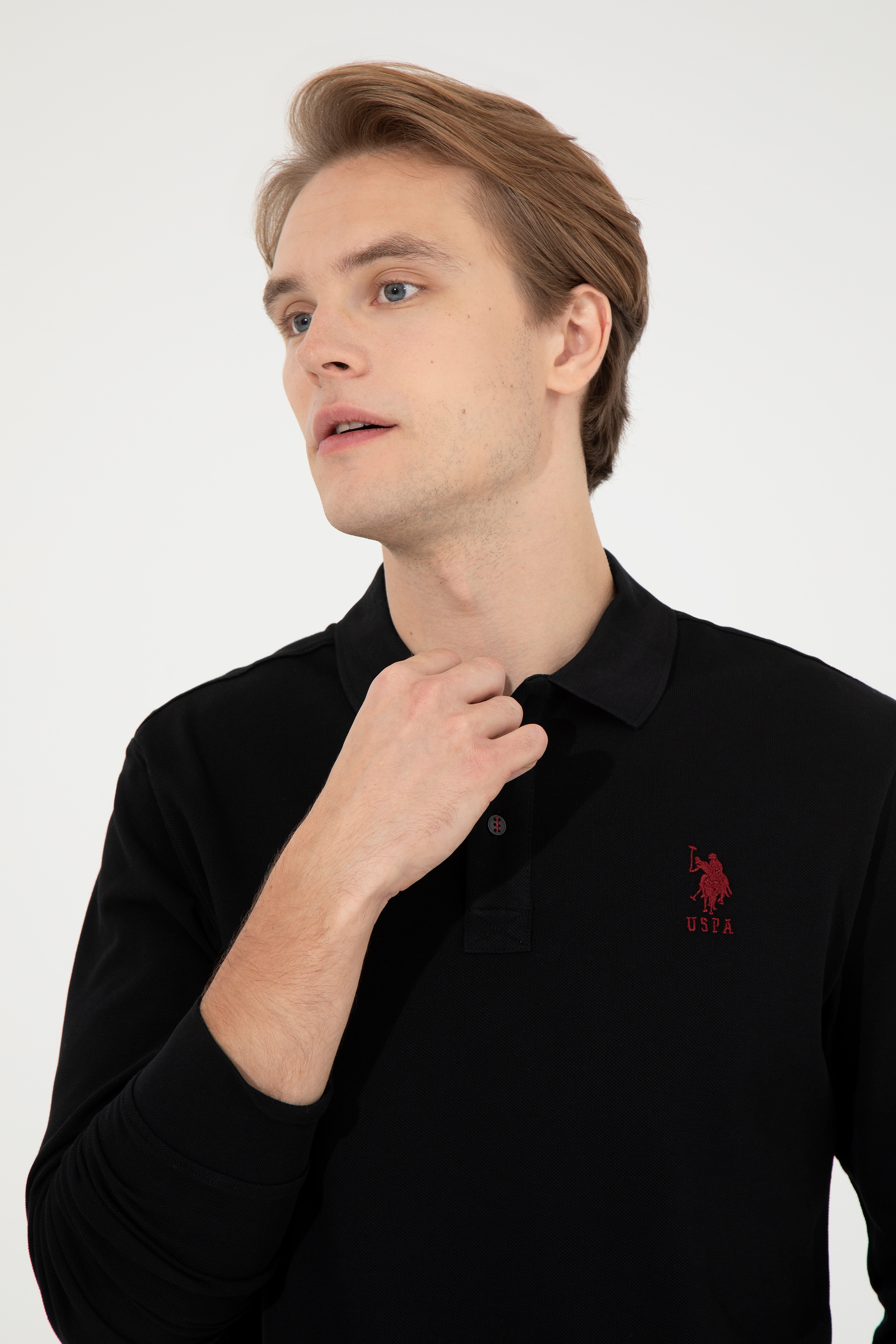 Erkek Siyah Basic Sweatshirt - Image 4