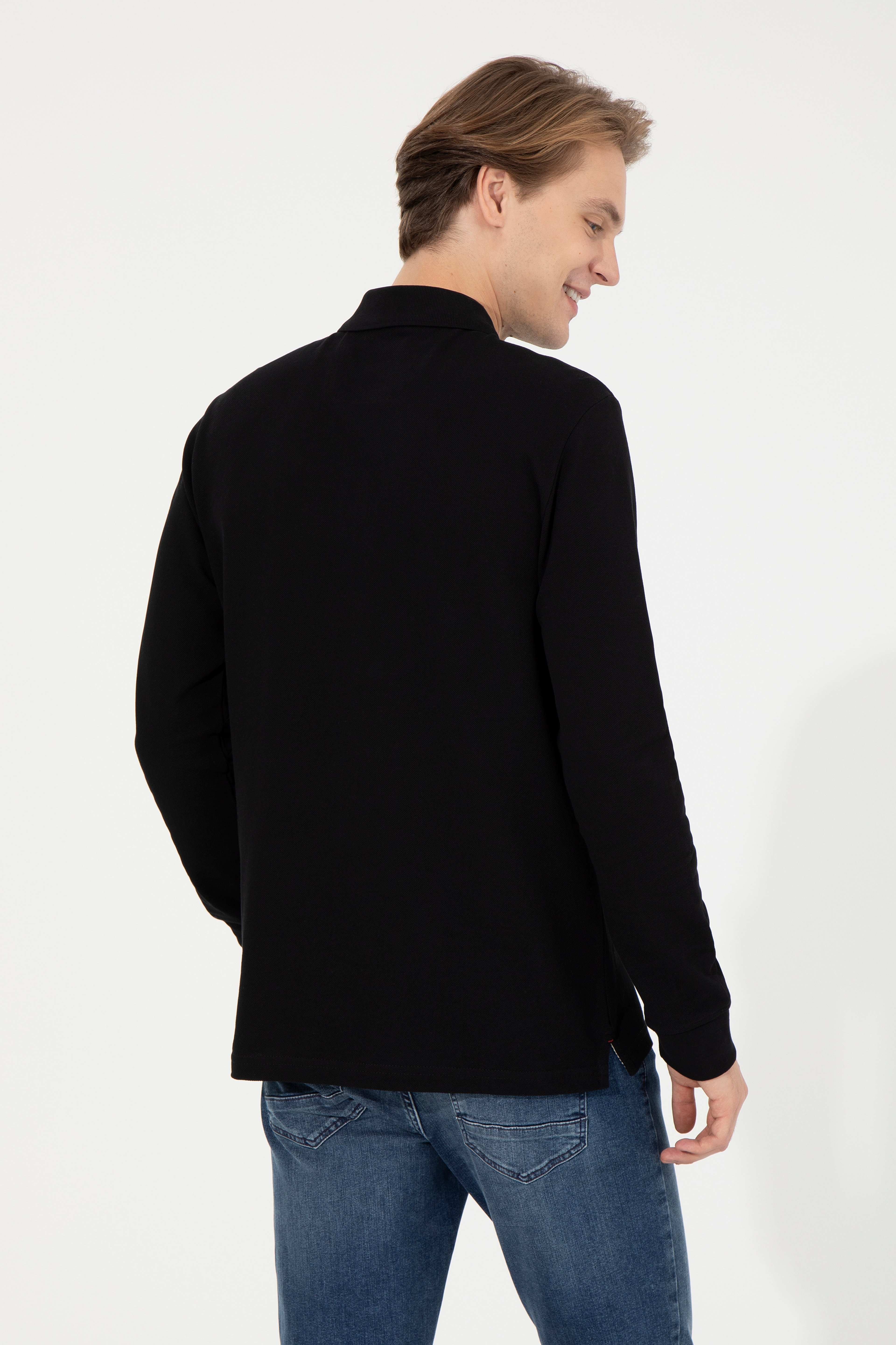Erkek Siyah Basic Sweatshirt