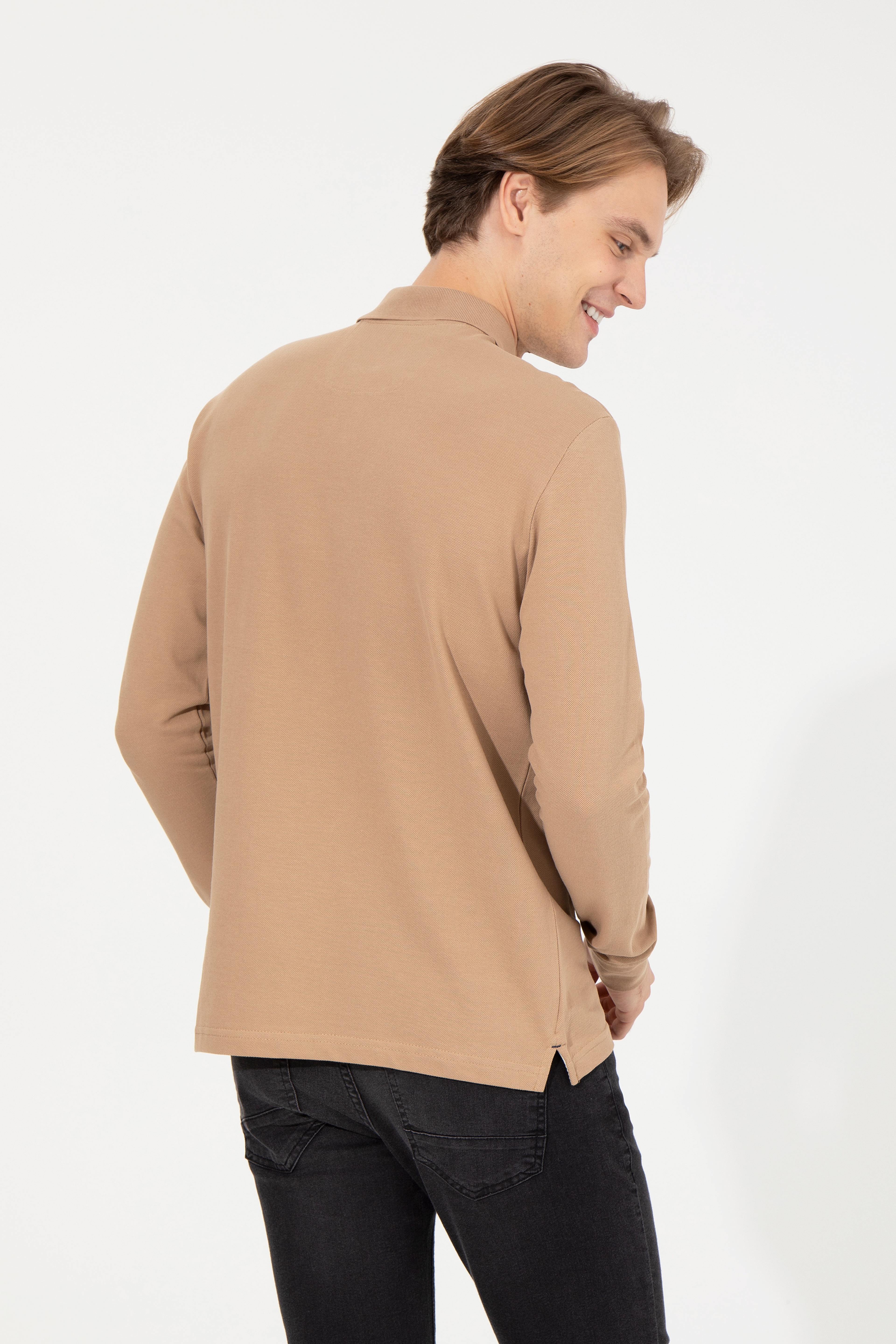 Erkek Camel Basic Sweatshirt - Image 5