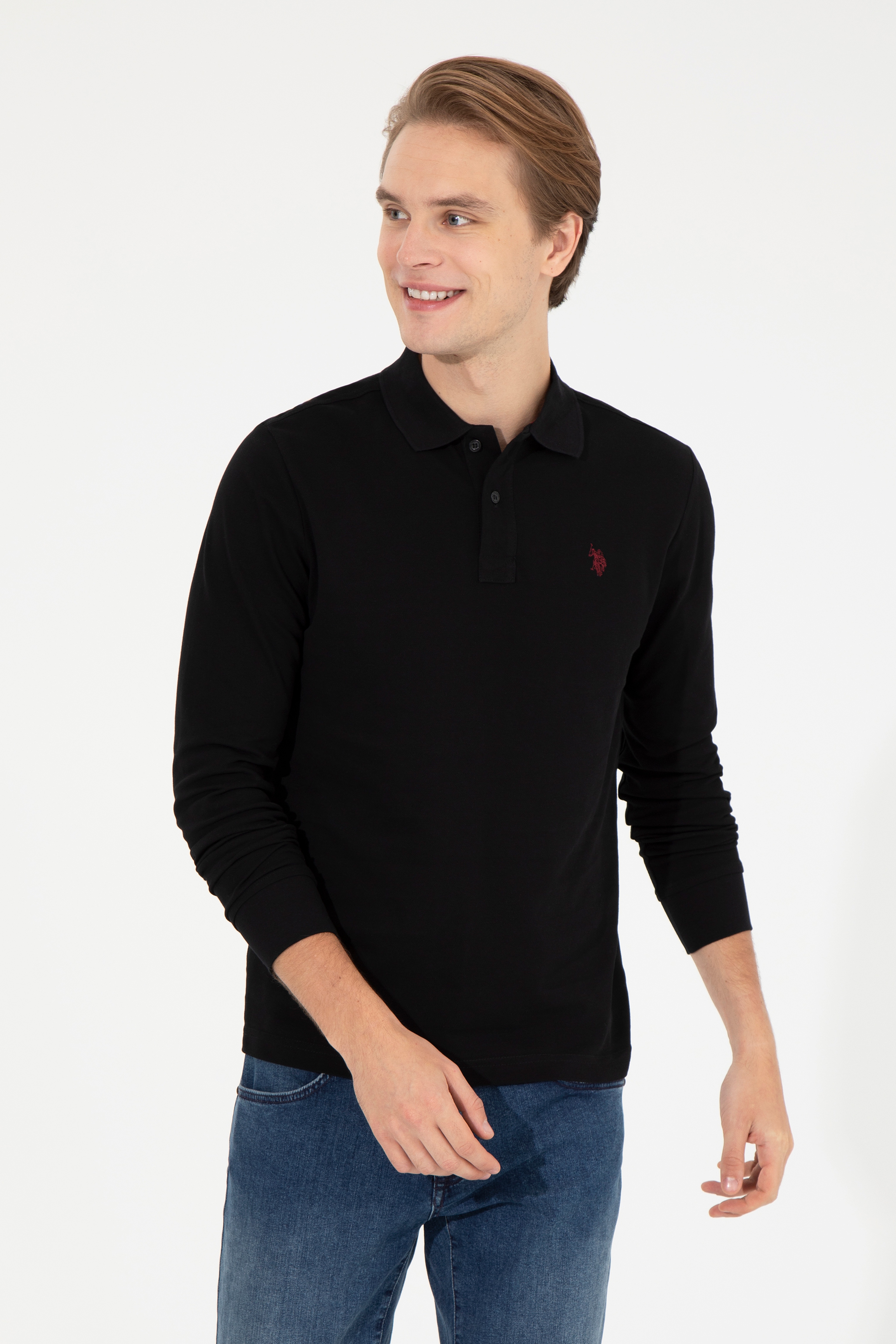 Erkek Siyah Basic Sweatshirt - Image 1