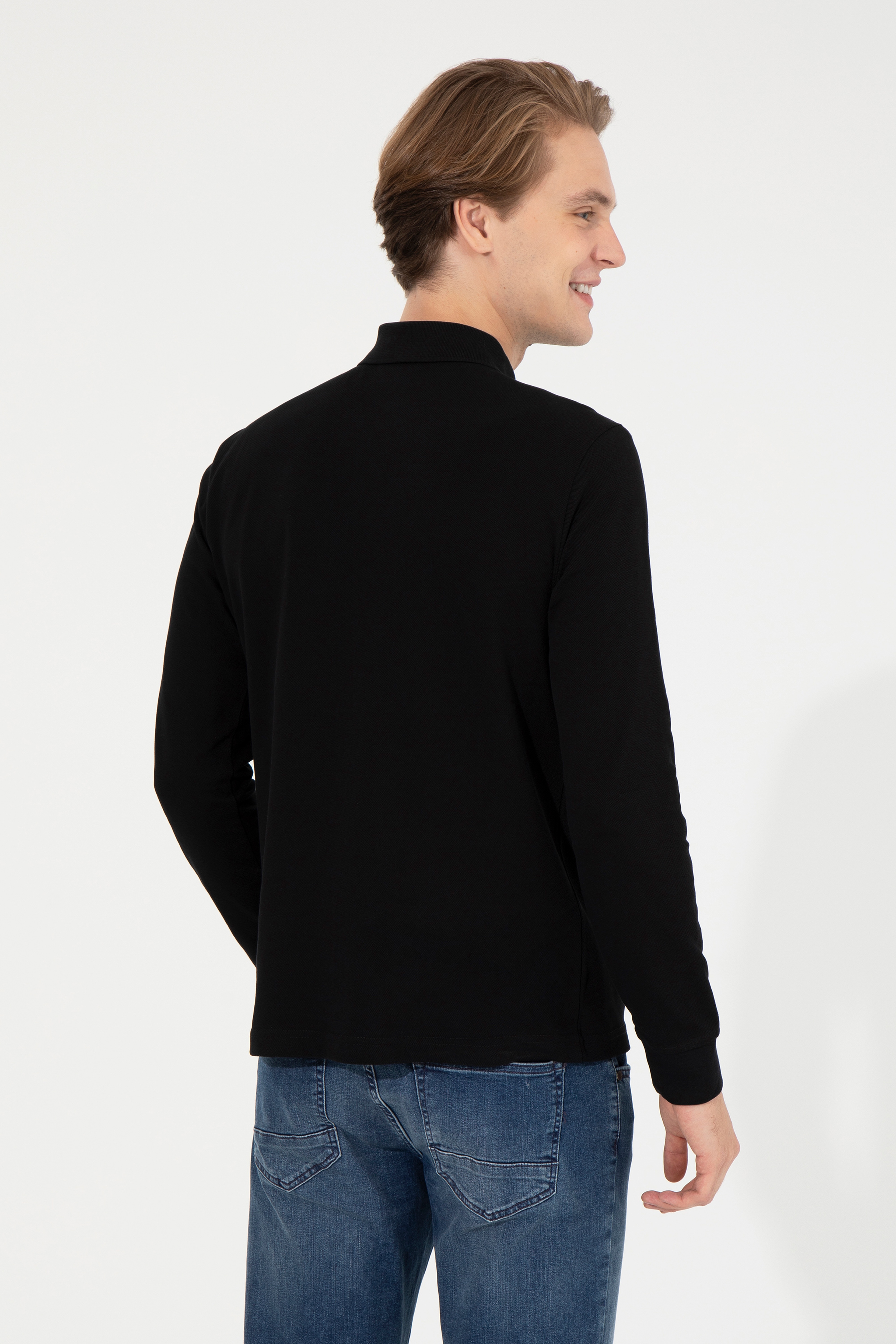 Erkek Siyah Basic Sweatshirt