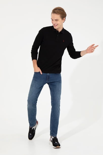 Erkek Siyah Basic Sweatshirt