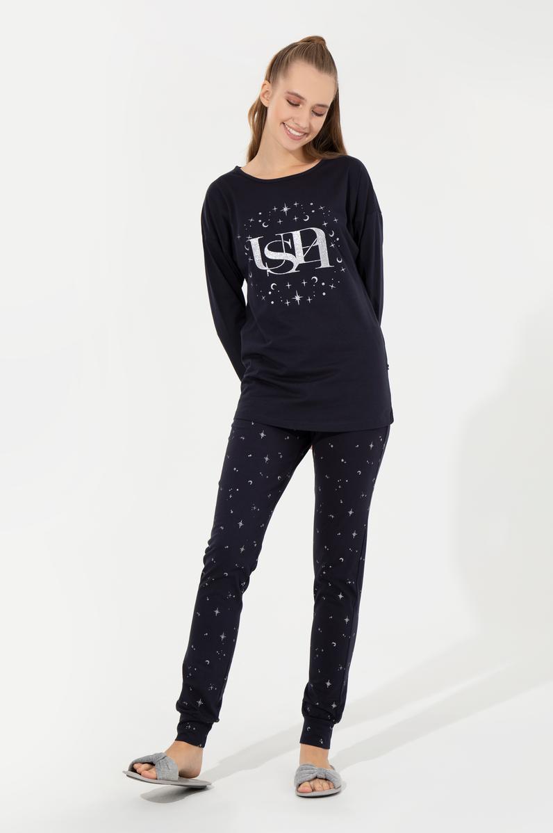 Kadın Lacivert Pijama Takımı