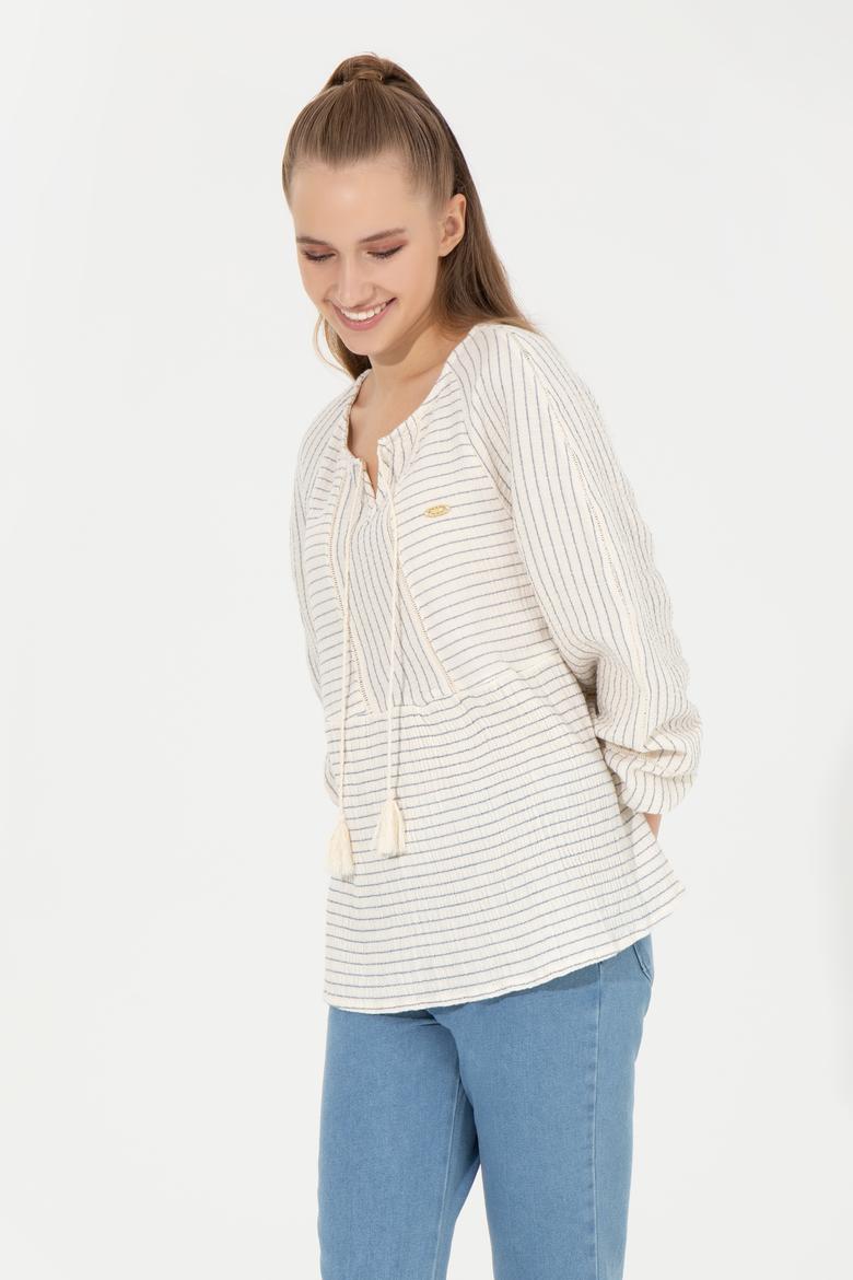 Kadın Krem Uzun Kollu Gömlek