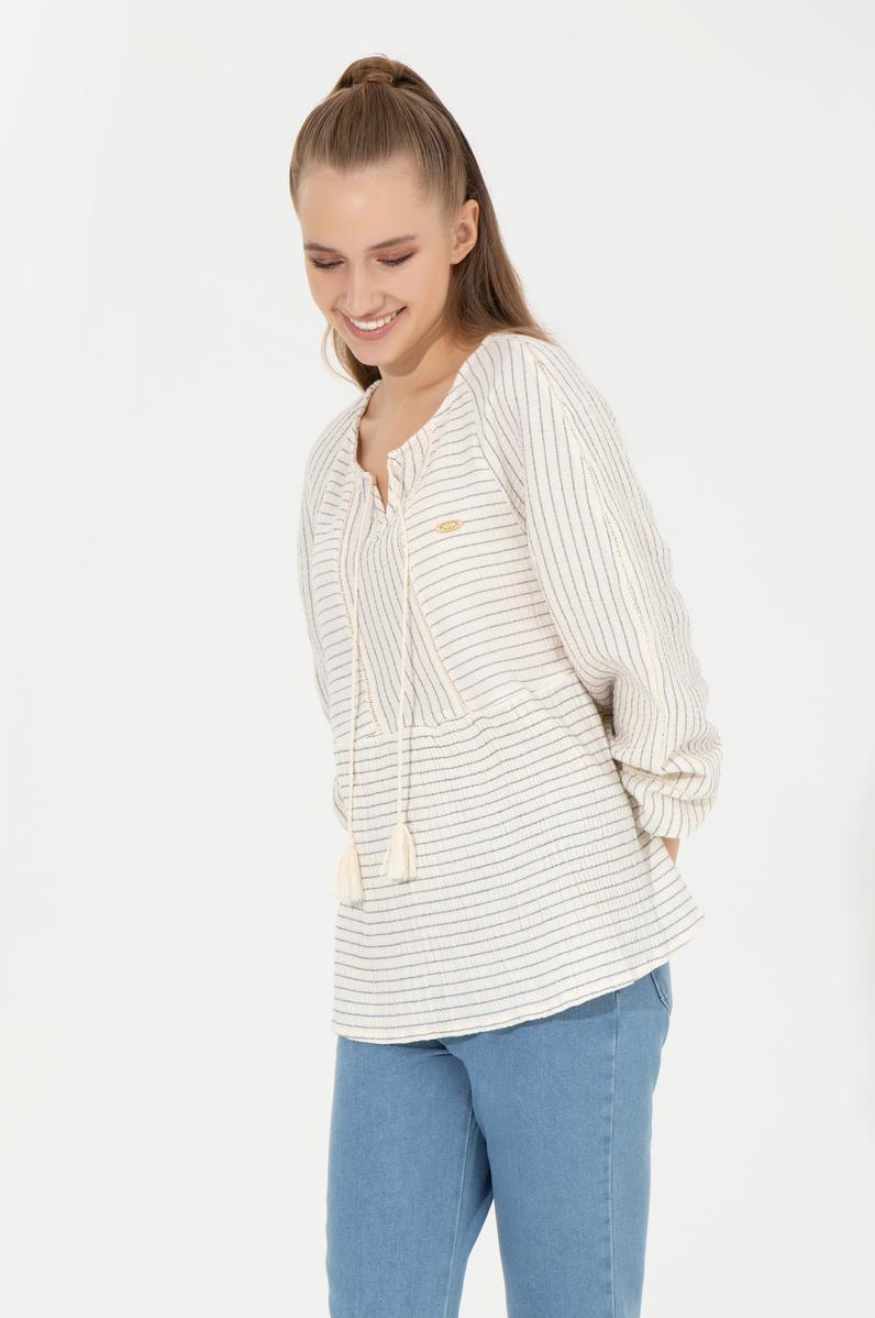 Kadın Krem Uzun Kollu Gömlek