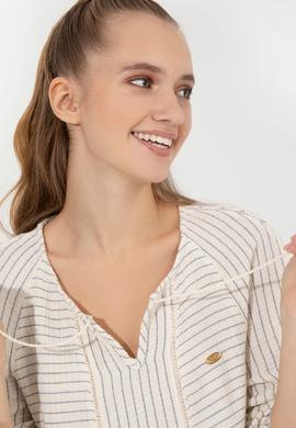 Kadın Krem Uzun Kollu Gömlek - 50249538006