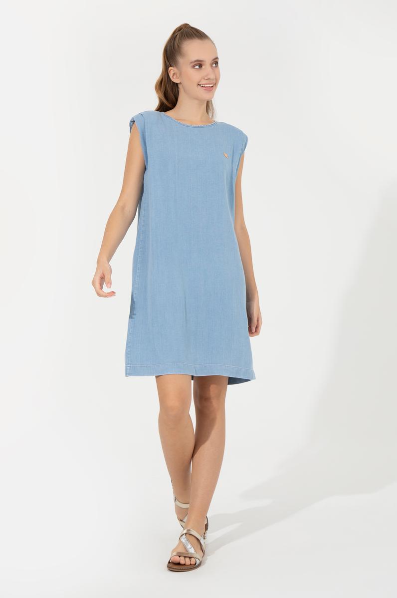 Kadın Açık Mavi Jean Elbise