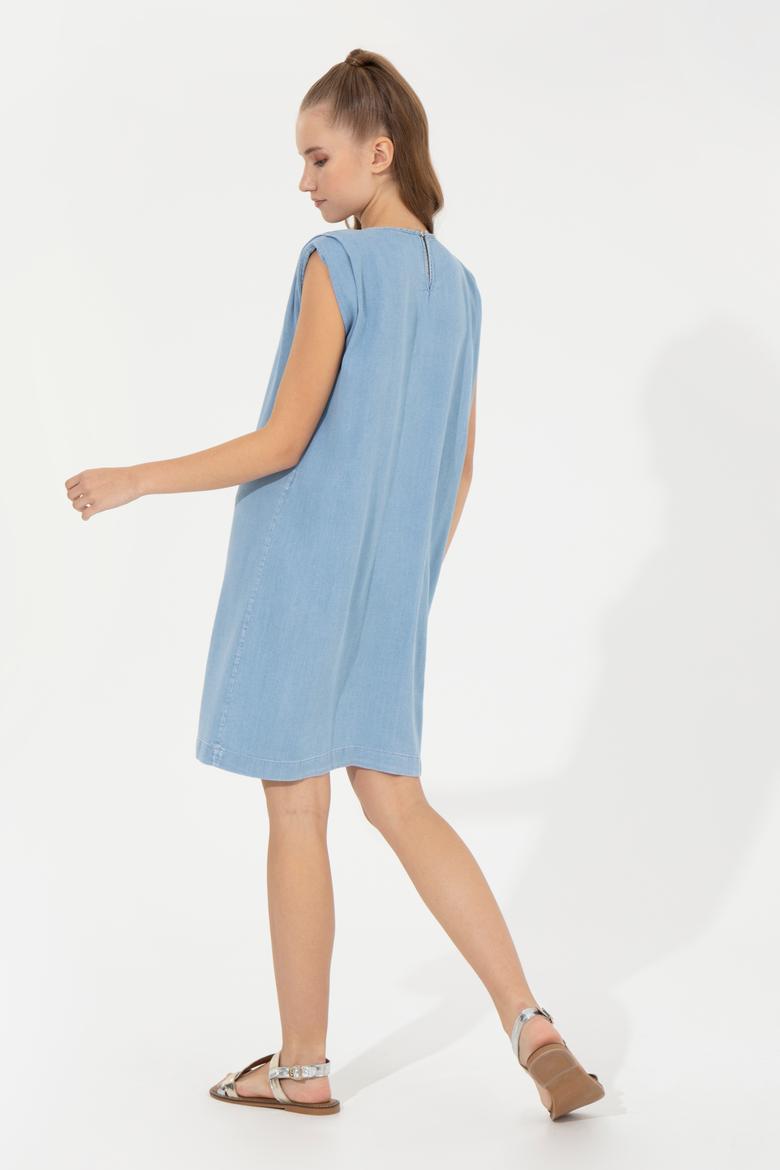 Kadın Açık Mavi Jean Elbise - 50249611003