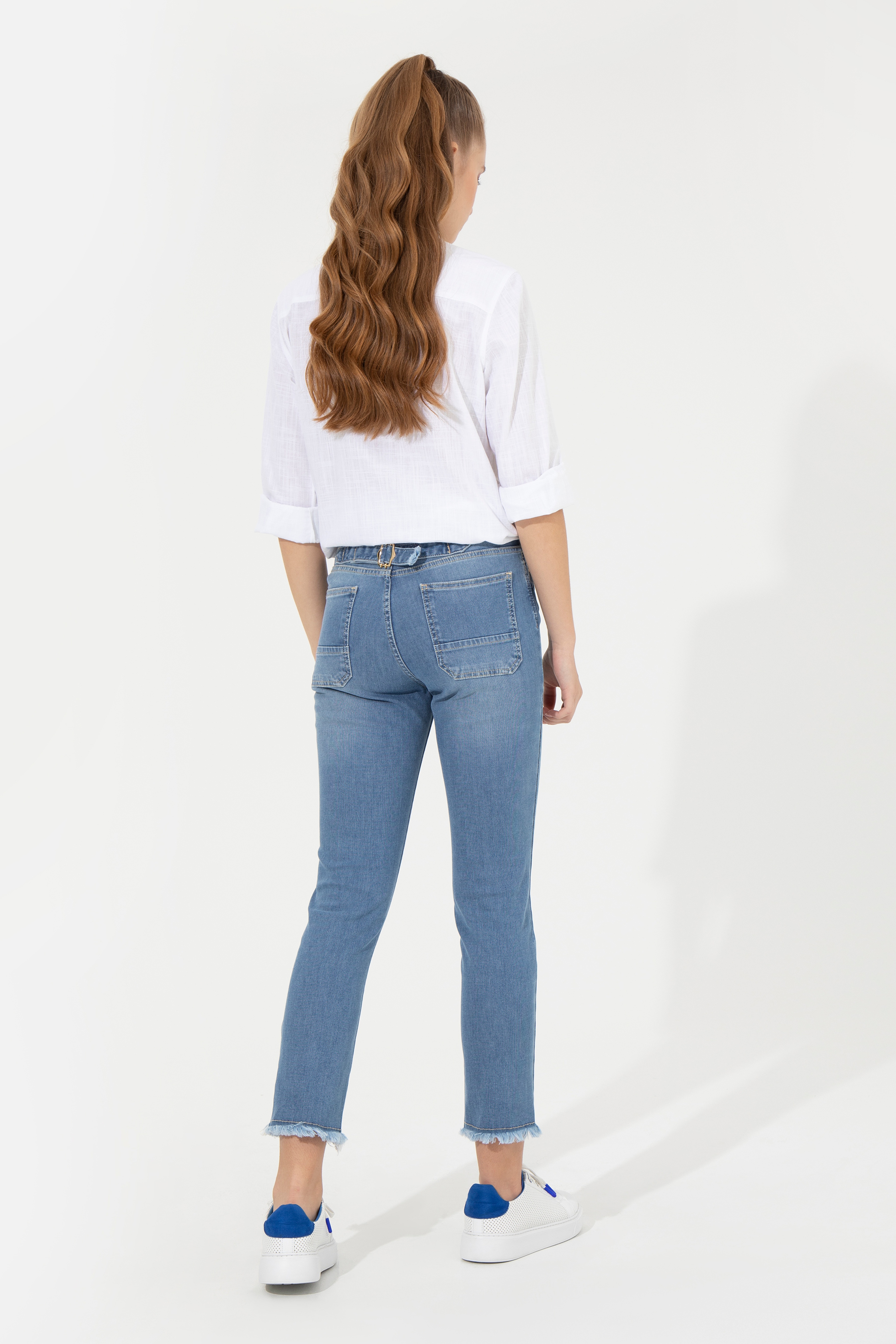 Kadın Açık Mavi Jean Pantolon - Image 4