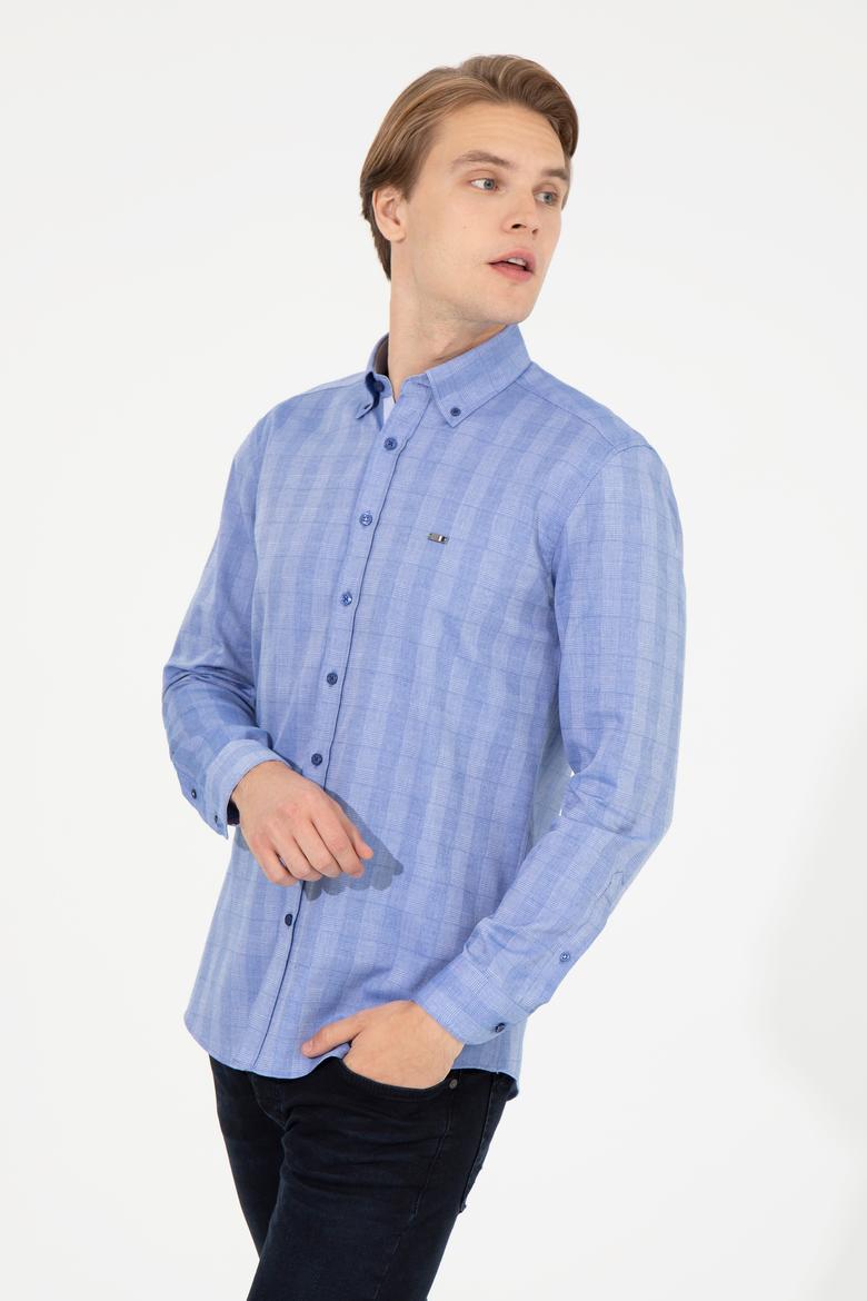Erkek Mavi Uzun Kollu Gömlek - 50254118006