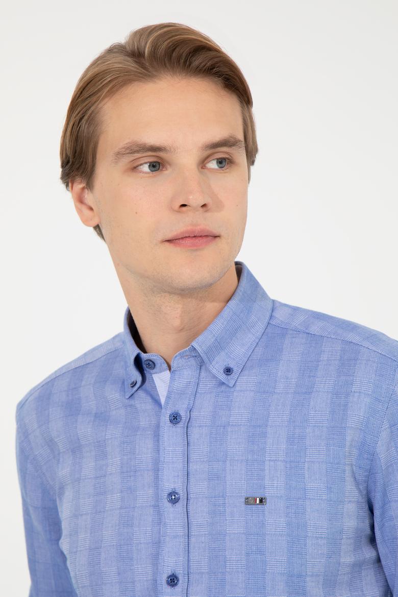 Erkek Mavi Uzun Kollu Gömlek - 50254118006