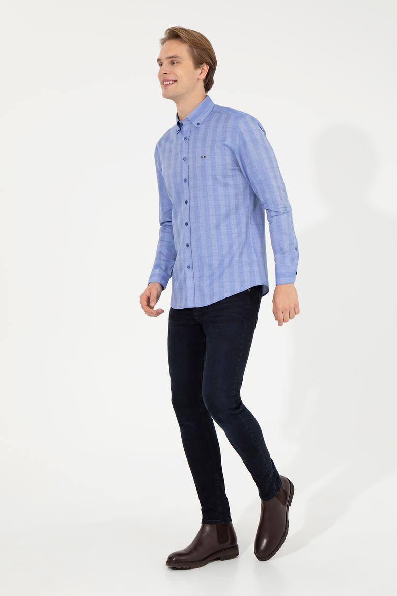 Erkek Mavi Uzun Kollu Gömlek - 50254118006