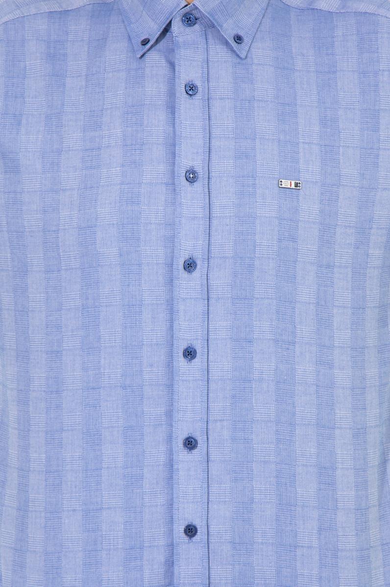 Erkek Mavi Uzun Kollu Gömlek