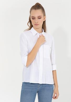 Kadın Beyaz Uzun Kollu Gömlek - 50251872007