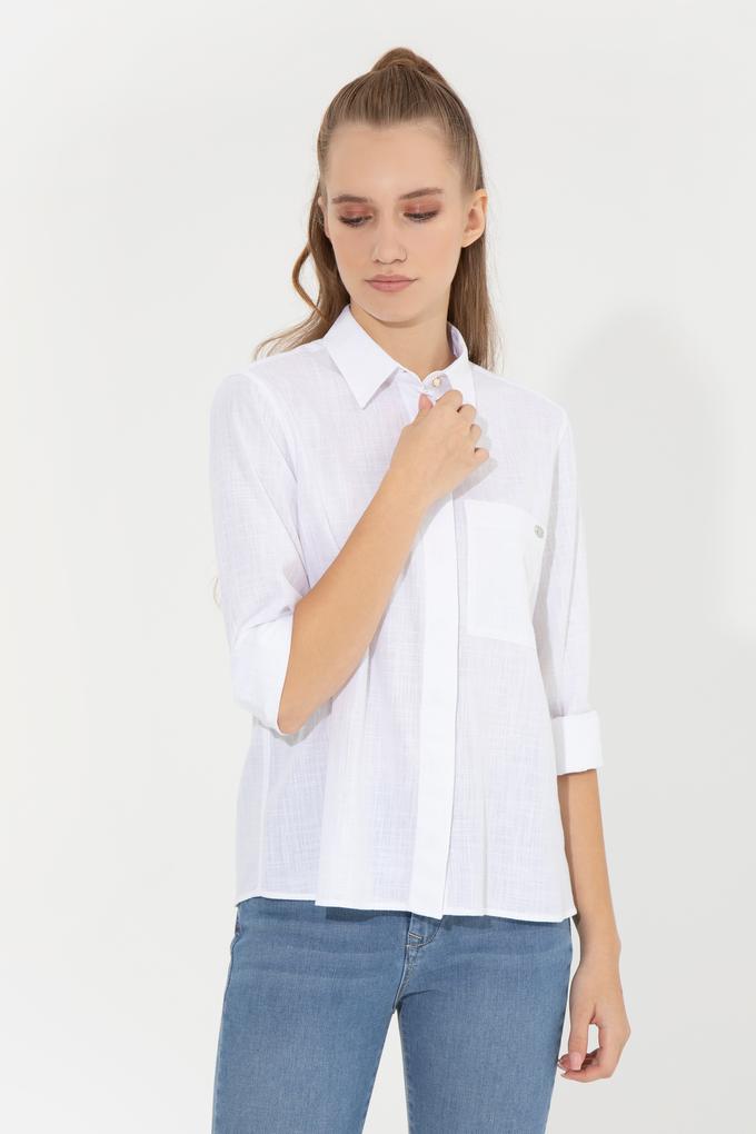 Kadın Beyaz Uzun Kollu Gömlek