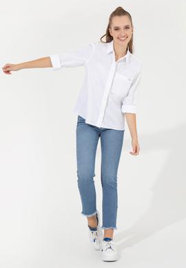 Kadın Beyaz Uzun Kollu Gömlek - 50251872007