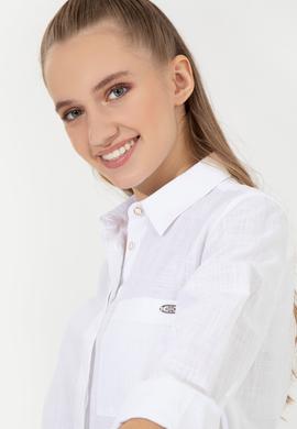 Kadın Beyaz Uzun Kollu Gömlek - 50251872007