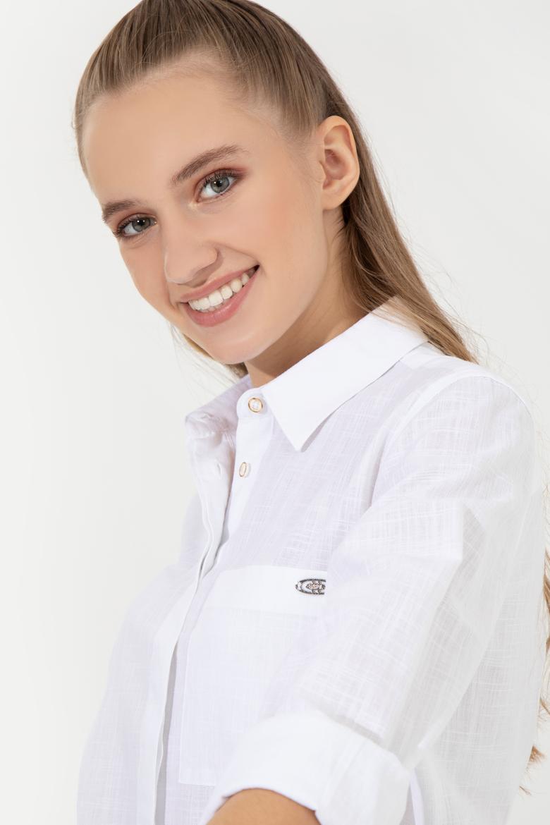 Kadın Beyaz Uzun Kollu Gömlek - 50251872007