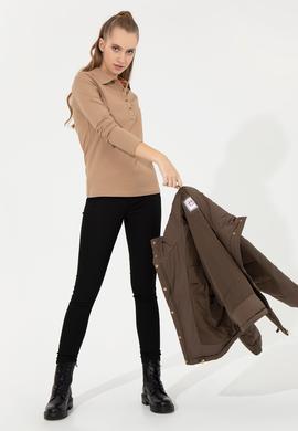 Kadın Camel Basic Sweatshirt - 50256259123