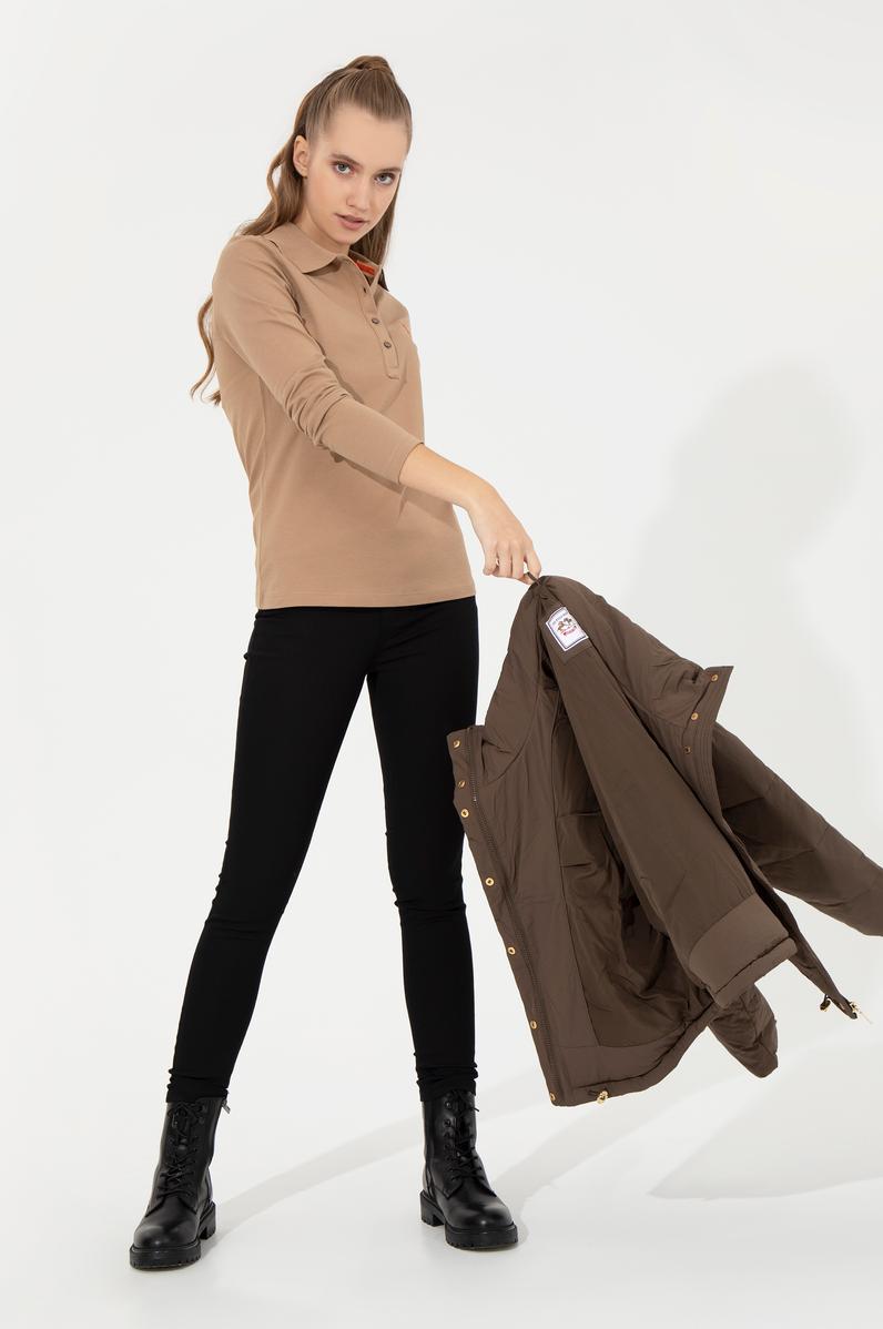Kadın Camel Basic Sweatshirt