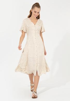 Kadın Haki Dokuma Elbise - 50248493002