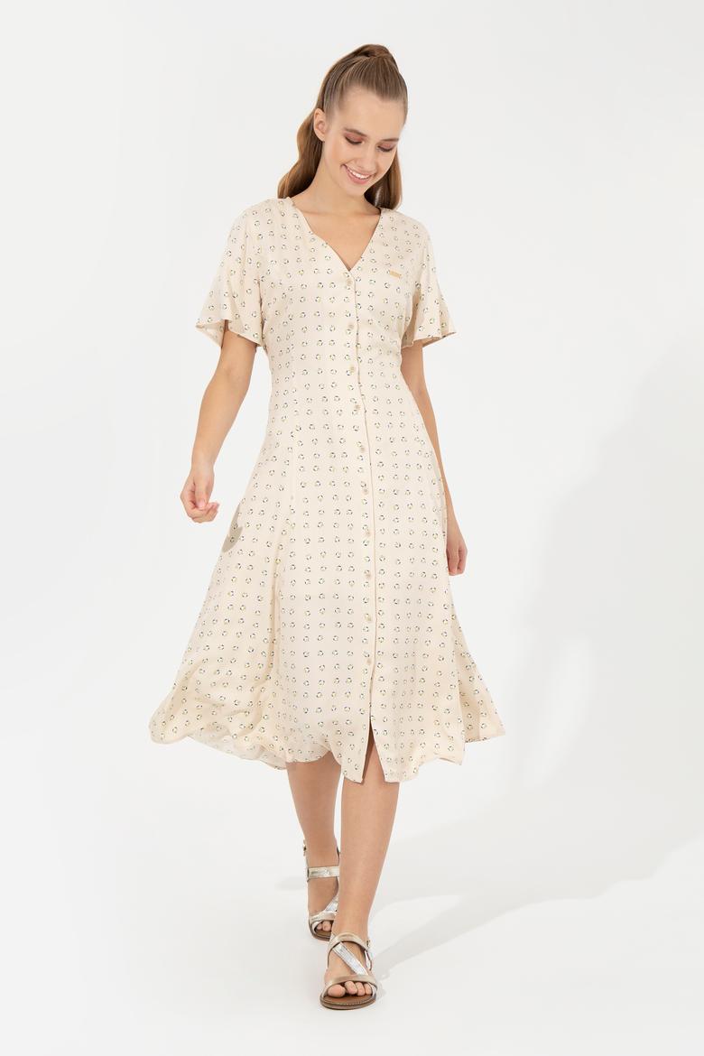 Kadın Haki Dokuma Elbise