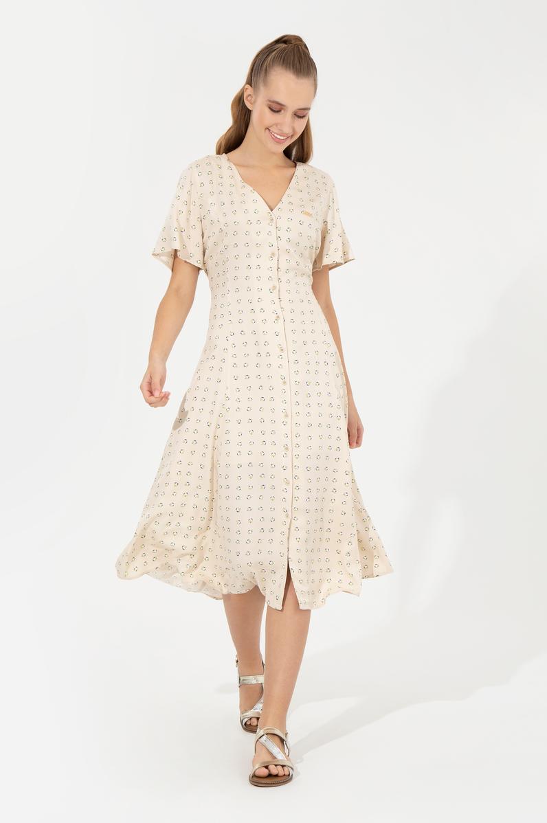 Kadın Haki Dokuma Elbise