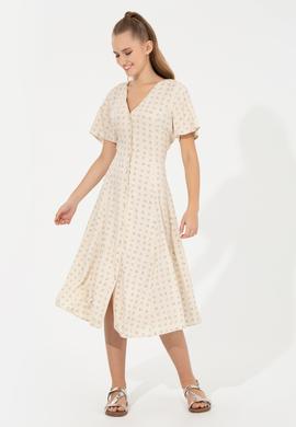 Kadın Haki Dokuma Elbise - 50248493002