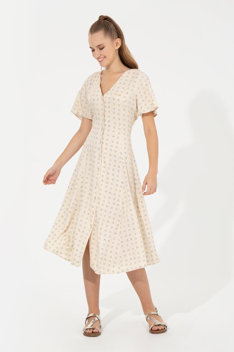 Kadın Haki Dokuma Elbise