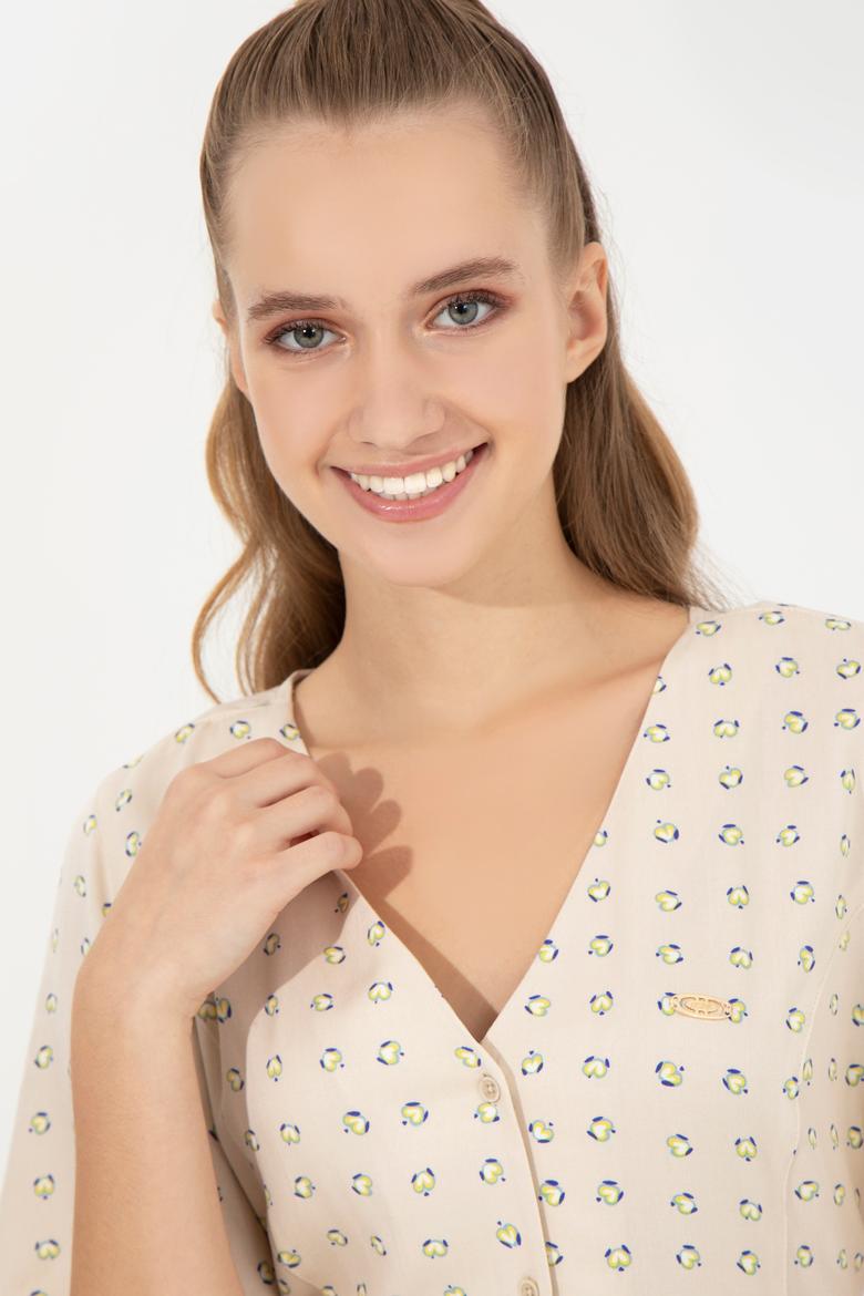 Kadın Haki Dokuma Elbise - 50248493002