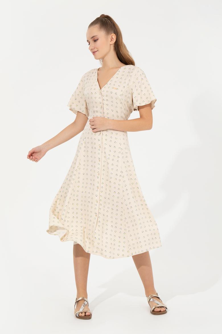 Kadın Haki Dokuma Elbise - 50248493002