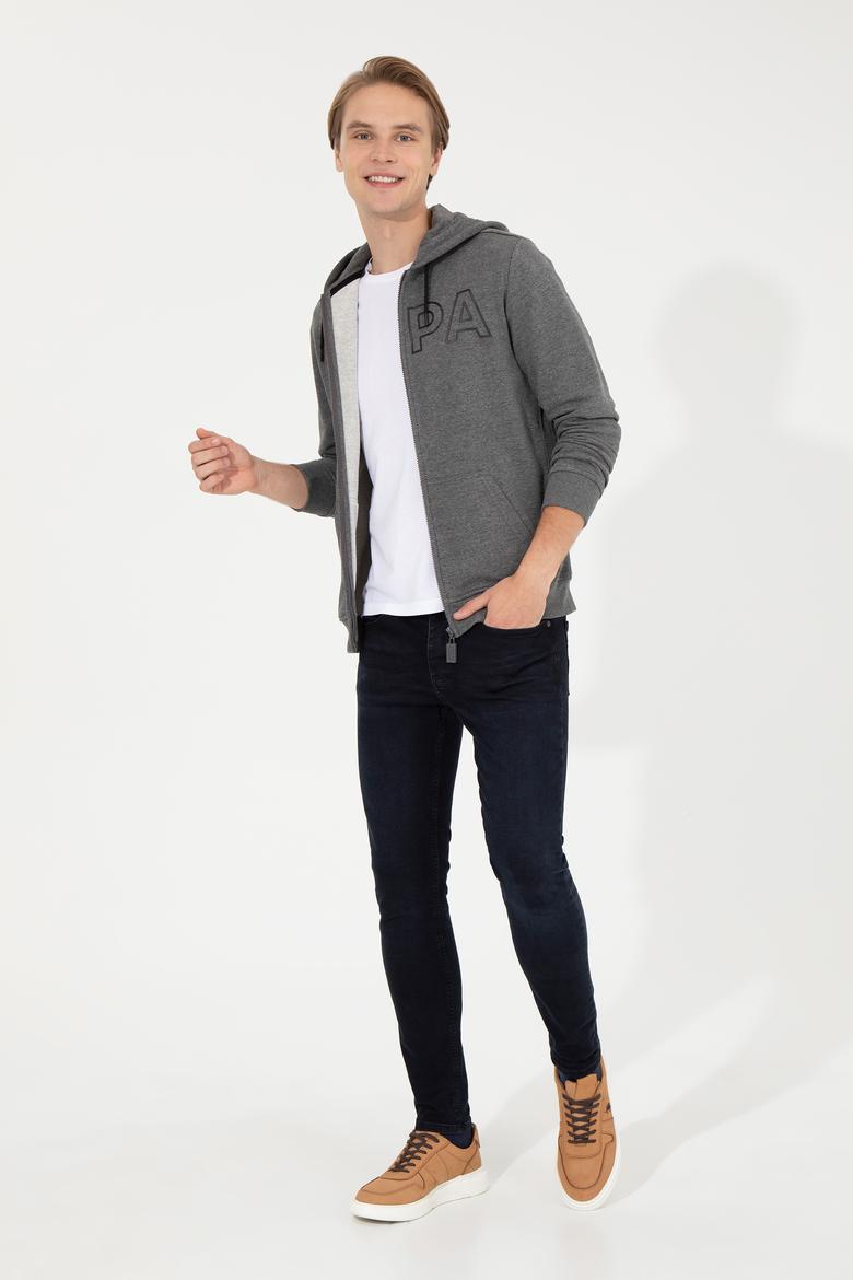 Erkek Antrasit Melanj Örme Hırka - 50253125023