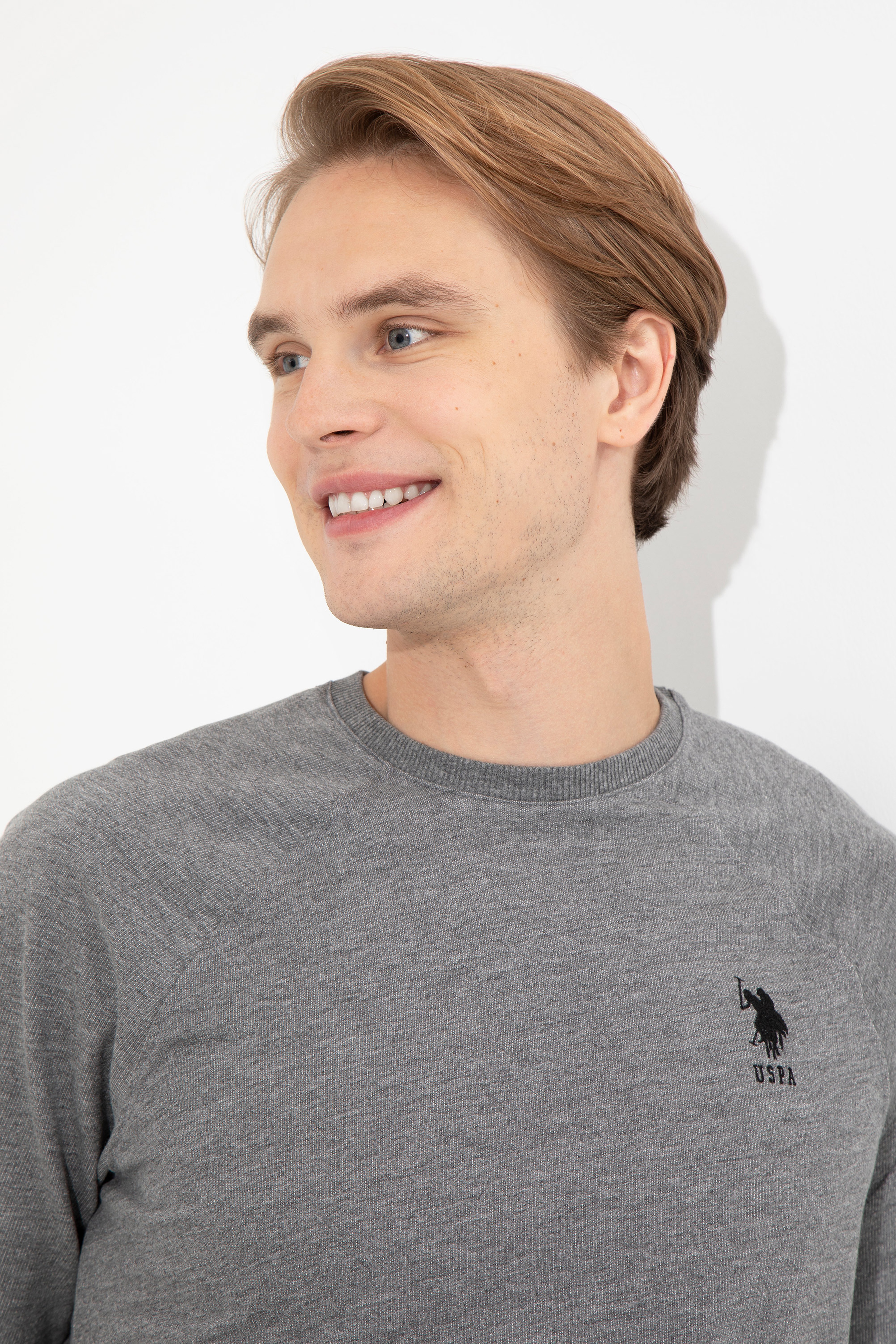 Erkek Antrasit Melanj Basic Sweatshirt - Image 2
