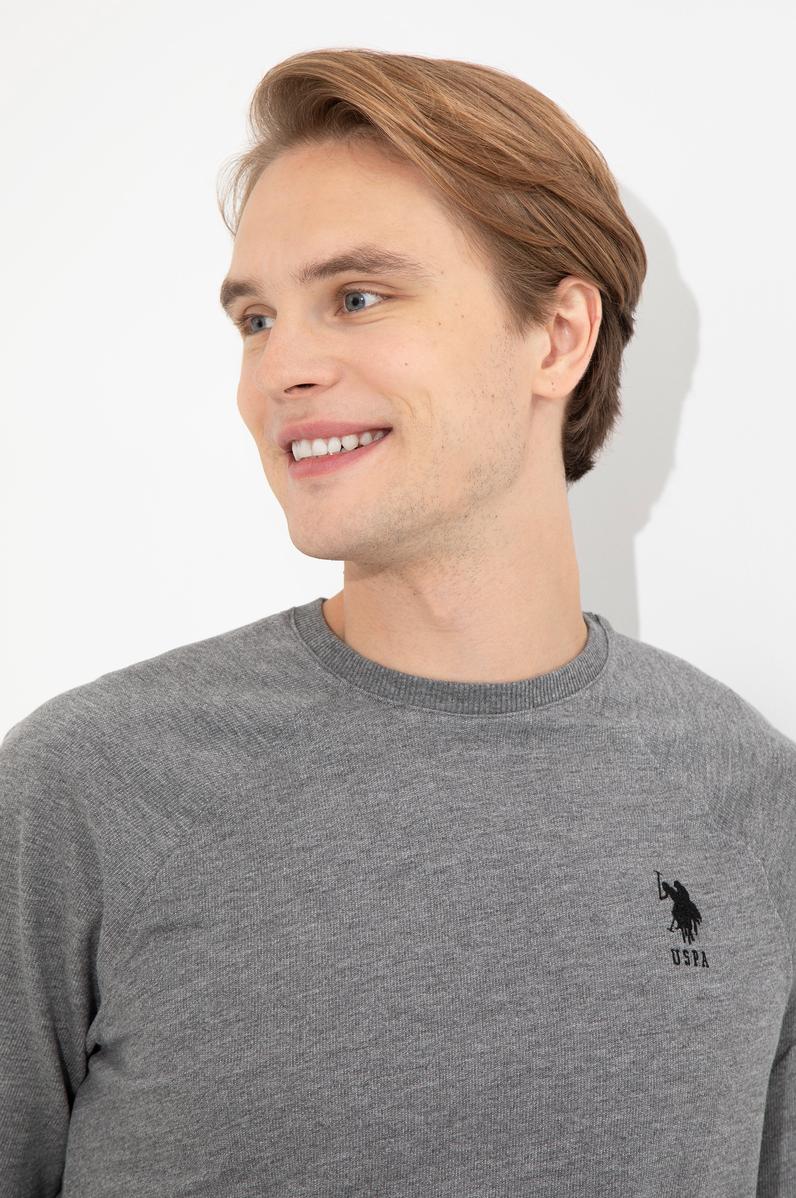 Erkek Antrasit Melanj Basic Sweatshirt