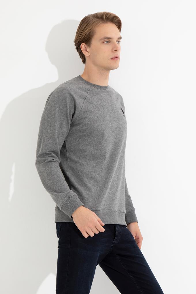 Erkek Antrasit Melanj Basic Sweatshirt