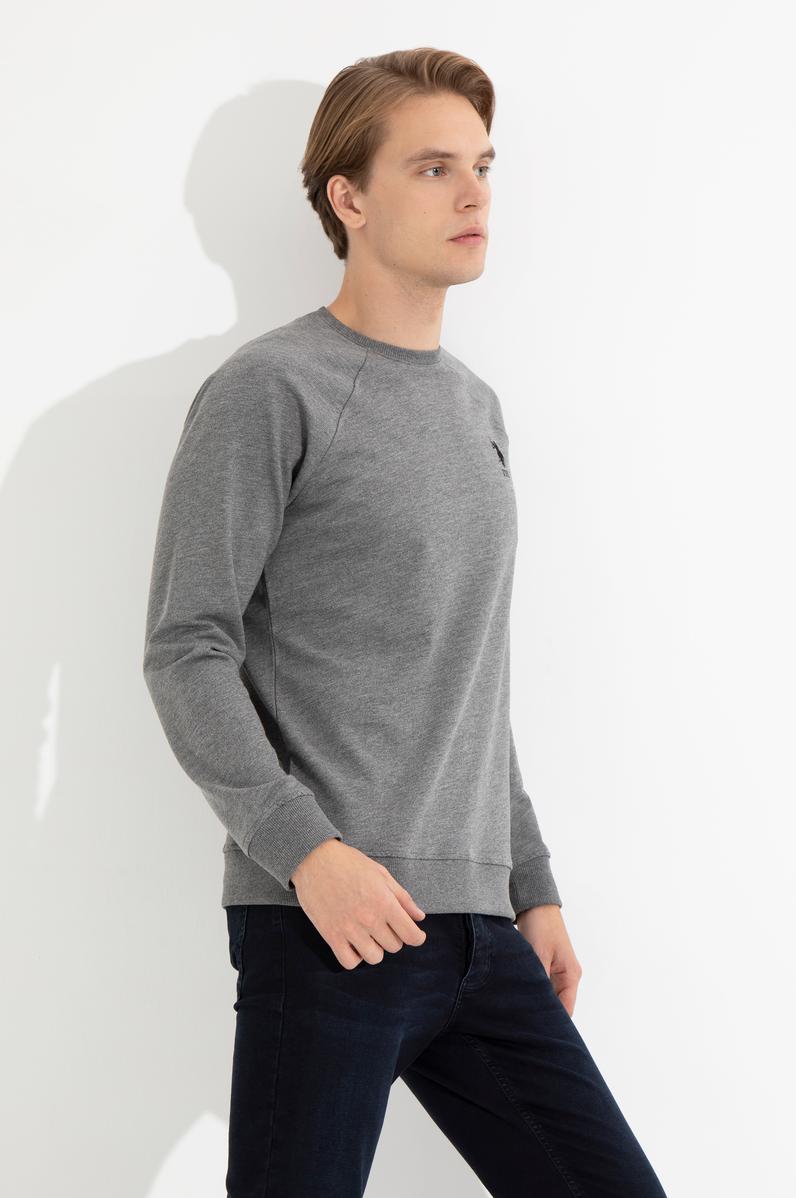 Erkek Antrasit Melanj Basic Sweatshirt