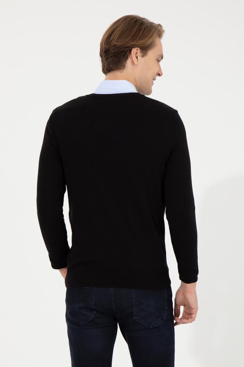 Erkek Siyah Basic Kazak - 50253445015