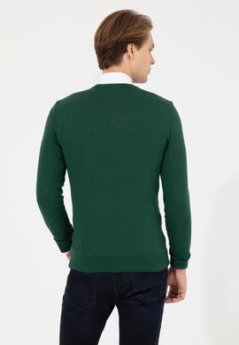 Erkek Yeşil Basic Kazak - 50253445094