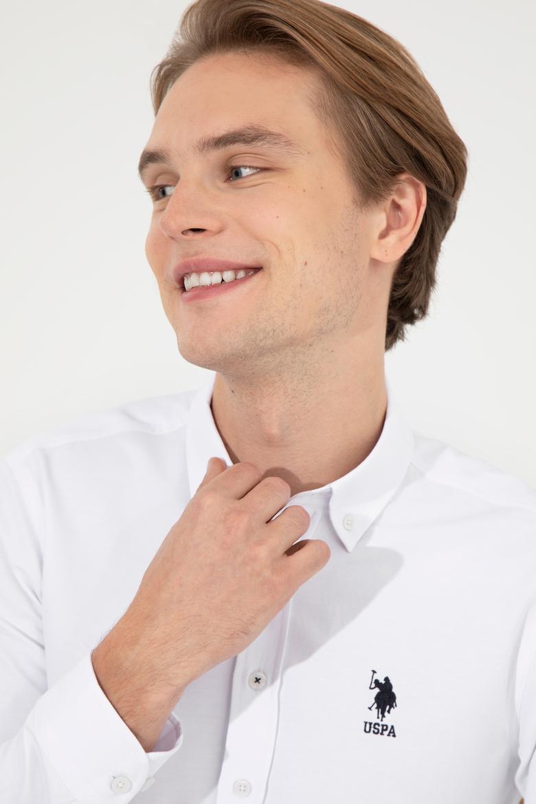 Erkek Beyaz Uzun Kollu Basic Gömlek - 50256741018