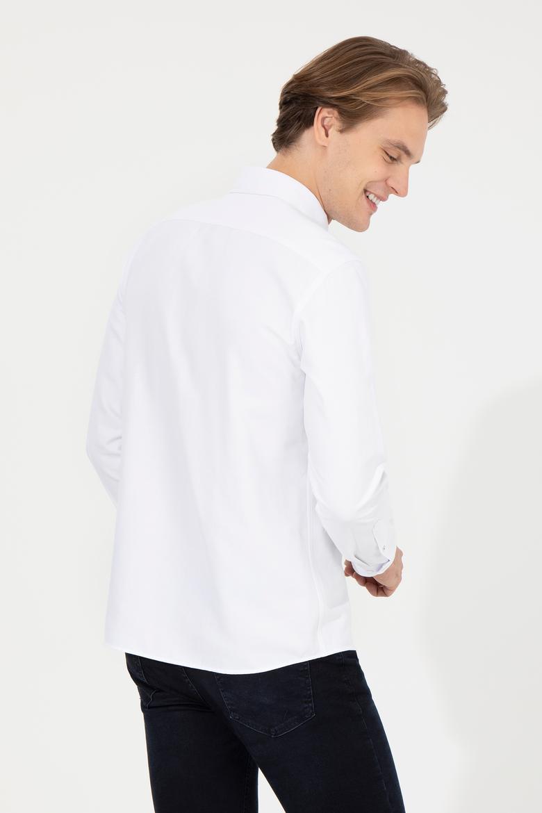 Erkek Beyaz Uzun Kollu Basic Gömlek - 50256741018