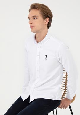 Erkek Beyaz Uzun Kollu Basic Gömlek - 50256741018