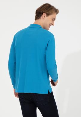 Erkek Kobalt Mavi Basic Sweatshirt - 50253133096